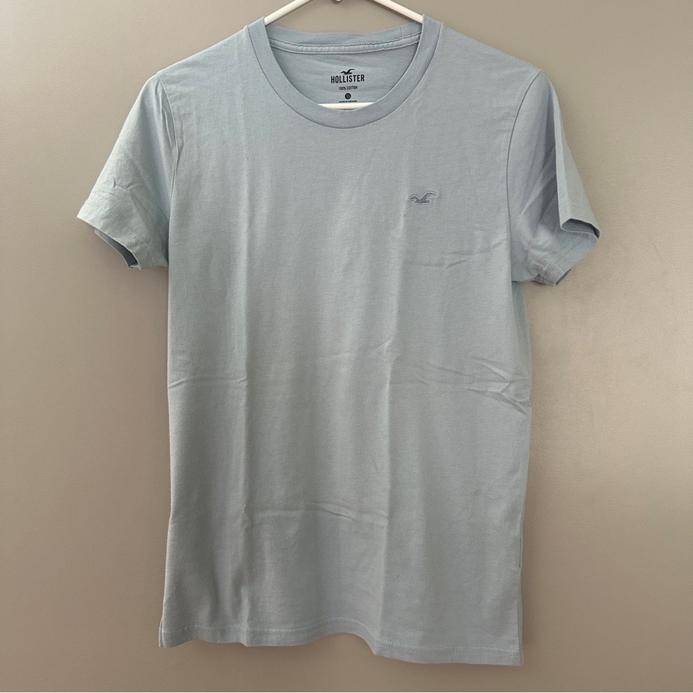 Hollister Men's Sky Blue Short Sleeve Tee
